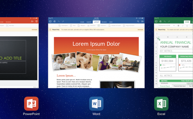 Word, PowerPoint And Excel for iPad 1.1